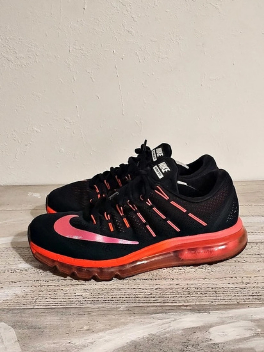 Nike Womens Air Max 2016 Black Running Shoes Sneakers Size 10 (806772-006)